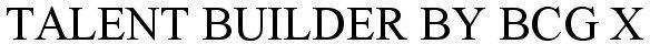 TALENT BUILDER BCG X