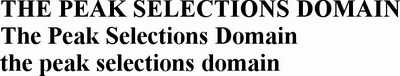 the peak selections domain