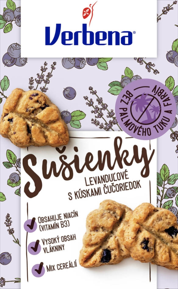 verbena sušienky levanduľové s kúskami čučoriedok