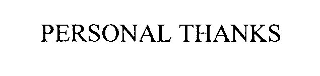 PERSONAL THANKS